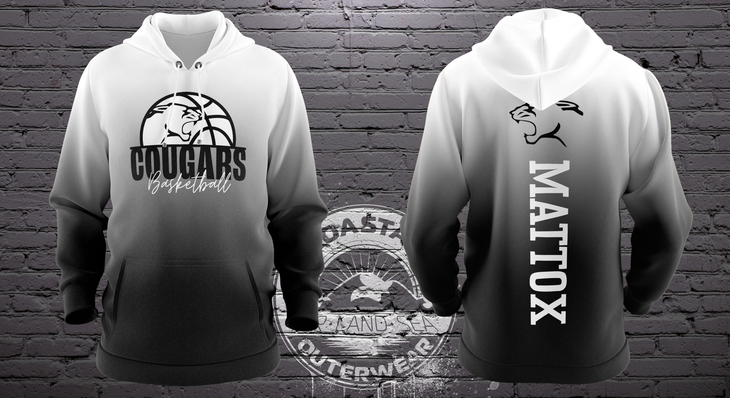 Youth Cougar Basketball Hoodie