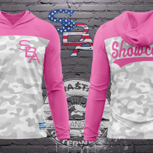 SBA Showcase Hooded Dri-Fit Shirt- Pink/Camo (long or short sleeve)