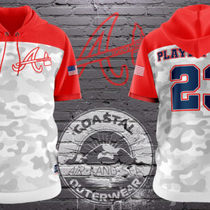 Lady Braves Red/White Camo Hitting Jacket