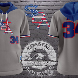 SBA Gray Hoodie w/USA Cross Logo (Long or Short Sleeve)