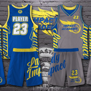 Lady Impact Blue/Gray Reversible Jersey Set (Top & Bottom)