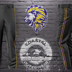 Tallwood Baseball Gray Pants (Purple/Gold/Purple Stripe)