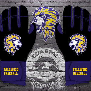 Tallwood Baseball Custom Batting Gloves (Black-Purple)