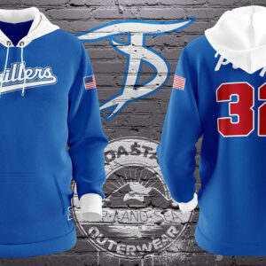 Tidewater Drillers Blue/White Full Logo Hoodie
